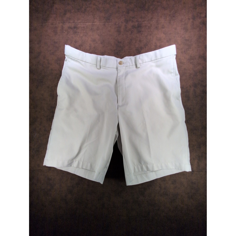 Haggar Cool 18 Pro Mens Khaki Beige Expandable‎ Waist Performance Shorts Size 38
